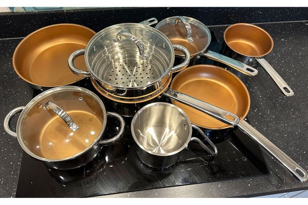 best saucepan sets indybest review Cermalon 11 piece stainless steel